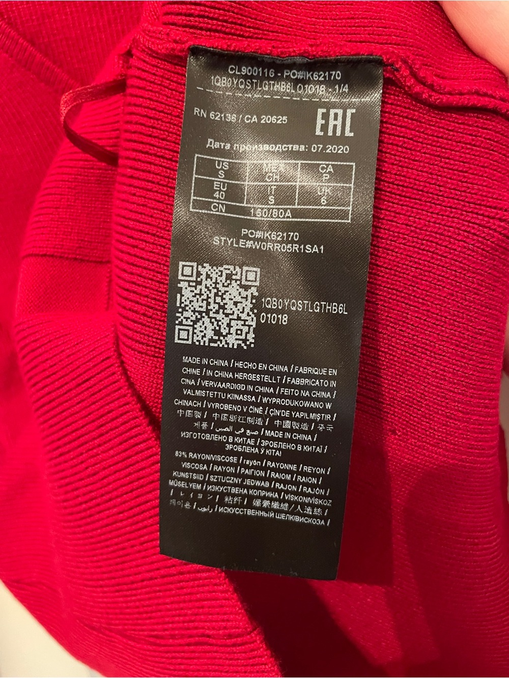 GUESS Women's Red V-Neck Long Sleeve Top with Center Accent - Picture 5 of 11